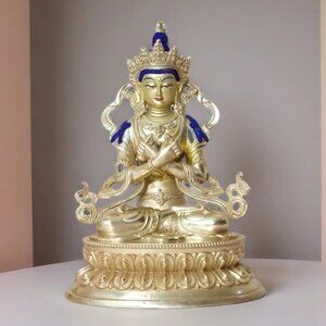 VAJRADHARA BUDDHA STATUE EXQUISITE 8.5 IN -Tibetan-Handmade VAJRA MASTER Copper